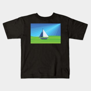 Green Sea Sailing Kids T-Shirt